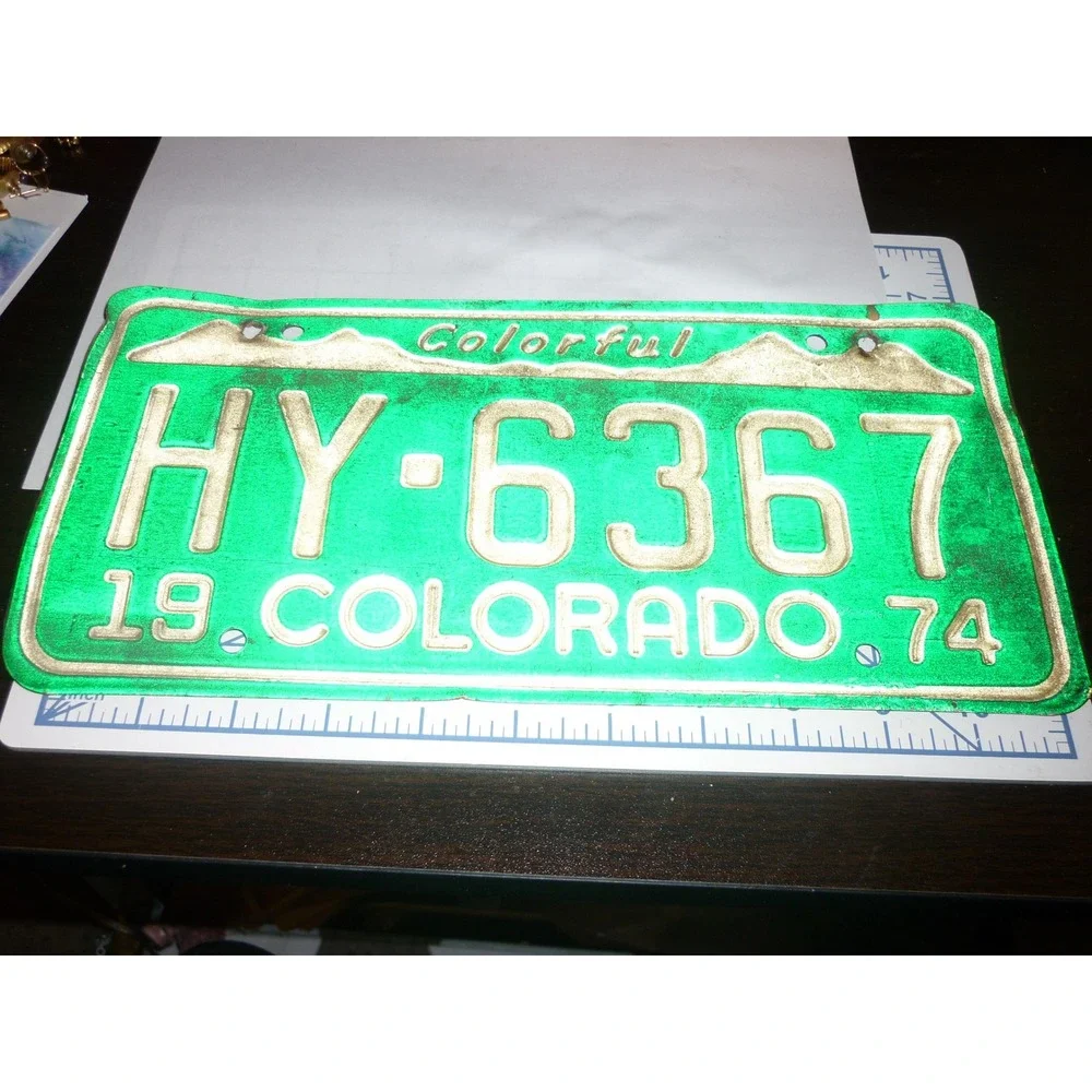 1974 Colorado License Plate‎ HY 6367 Colorful Vintage Metal Sign